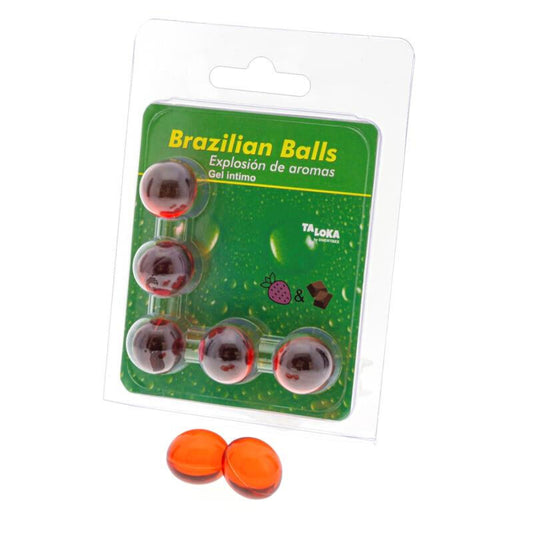 TALOKA - 5 BRAZILIAANSE BALLEN AARDBEI & CHOCOLADE INTIEM GEL