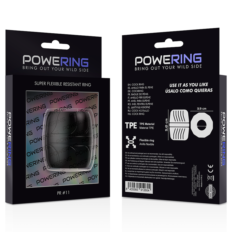 KRACHTIGE - SUPERFLEXIBELE EN RESISTENTE PENISRING 5 CM PR11 ZWART