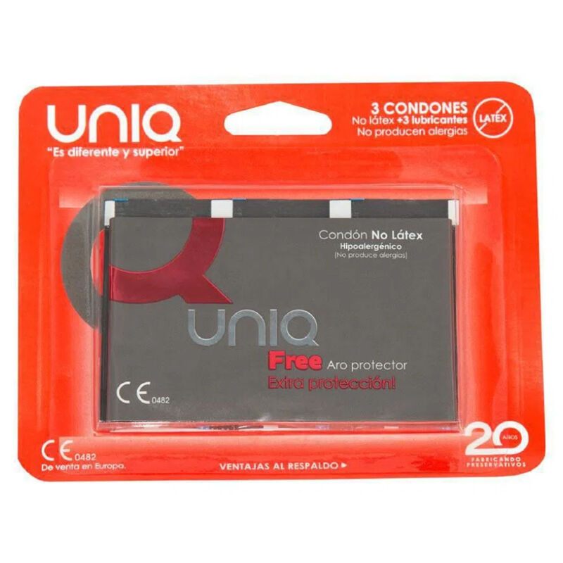 UNIQ - LATEXVRIJE CONDOMS MET BESCHERMENDE RING 3 STUKS
