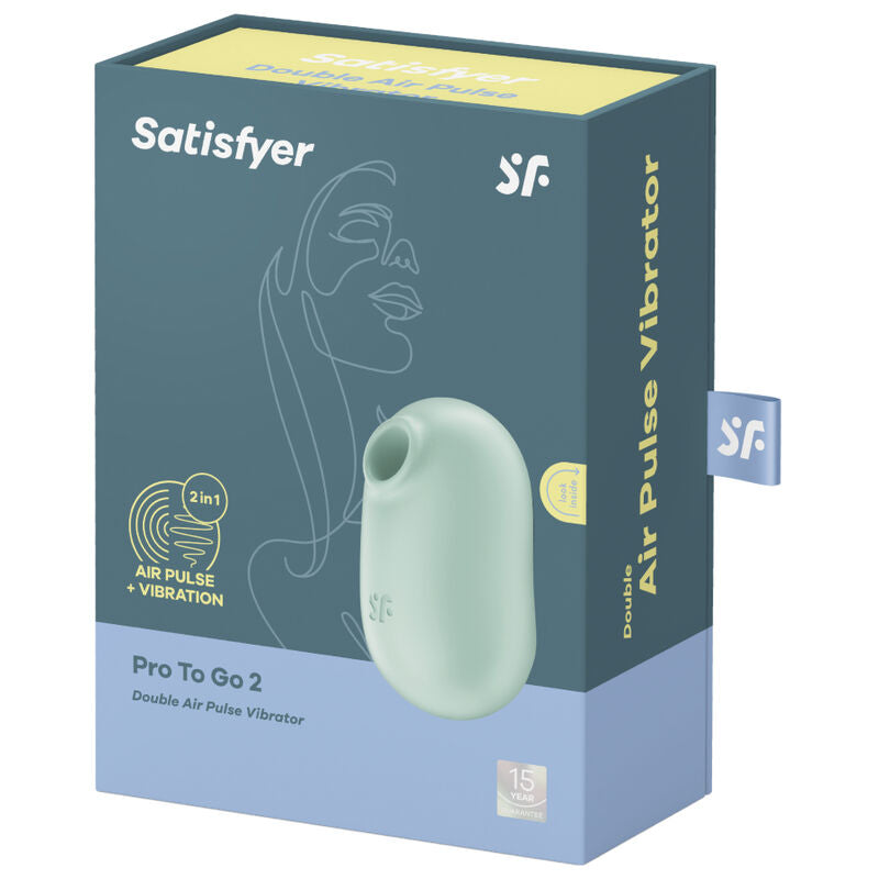 SATISFYER - PRO TO GO 2 DUBBELE STIMULATOR EN VIBRATOR GROEN