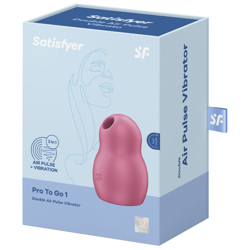 SATISFYER - PRO TO GO 1 DUBBELE LUCHTDRUK STIMULATOR & VIBRATOR ROOD