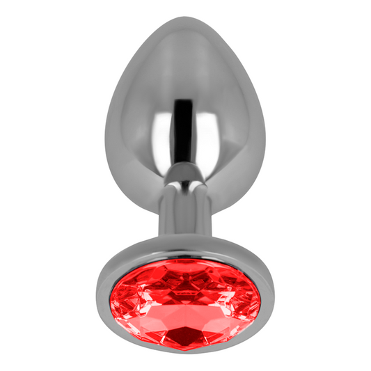 OHMAMA - ANAALPLUG MET RODE KRISTAL 8 CM