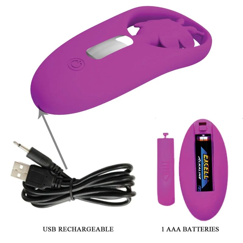 PRETTY LOVE - DANSENDE VLINDERSTIMULATOR VOOR SLIPJES MET AFSTANDSBEDIENING LILA