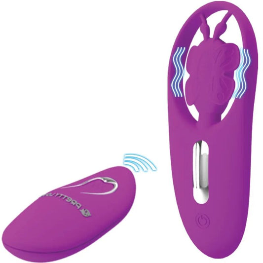 PRETTY LOVE - DANSENDE VLINDERSTIMULATOR VOOR SLIPJES MET AFSTANDSBEDIENING LILA