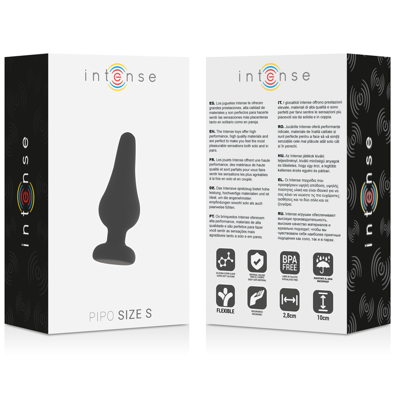 INTENSE - ANAALPLUG PIPO S ZWART SILICONE 9.8 CM