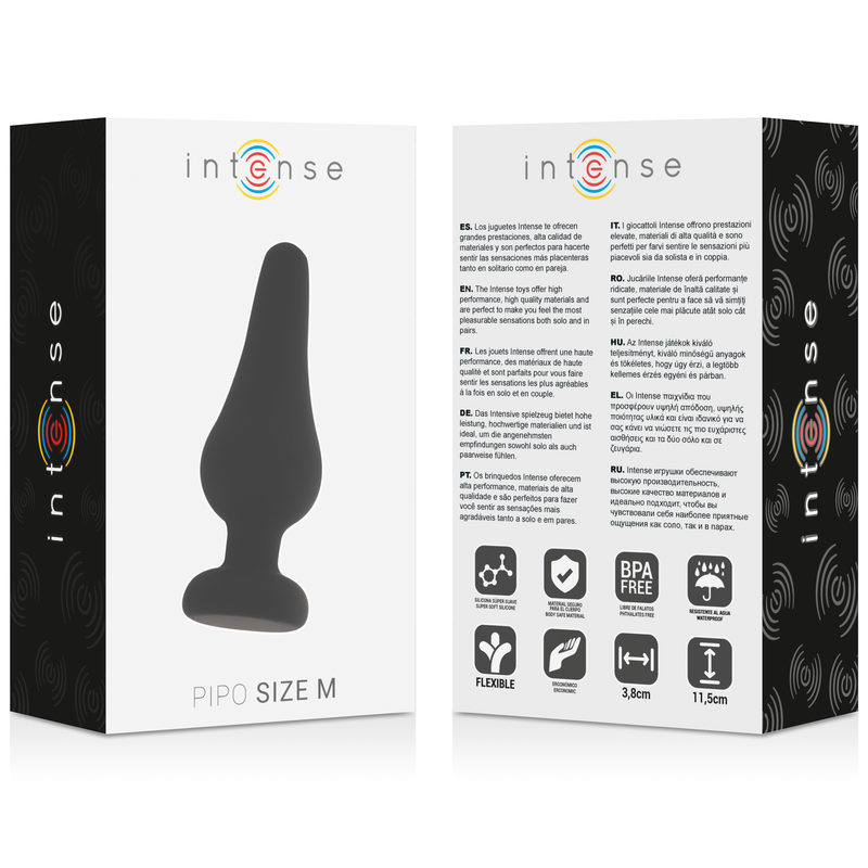 INTENSE - ANAALPLUG PIPO M ZWART SILICONE 11 CM