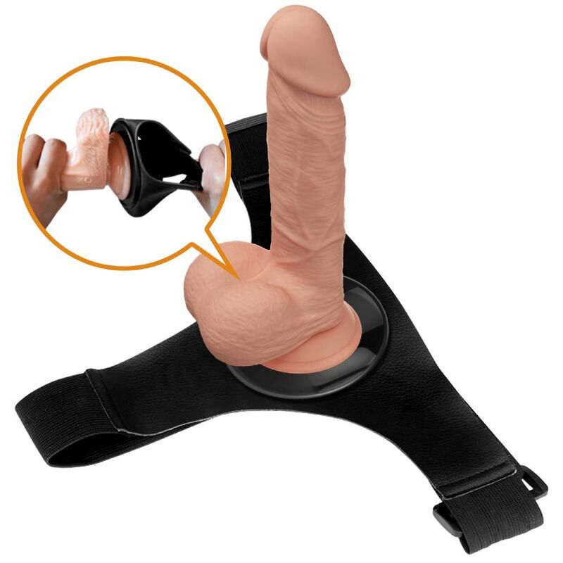 PRETTY LOVE - HARNESS SLIP UNIVERSELE HARNESS MET DILDO JERRY 21,8 CM NATUURLIJK