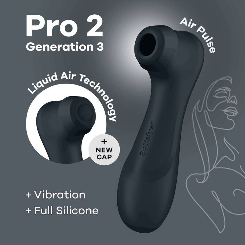 SATISFYER - PRO 2 GENERATIE 3 LIQUID AIR TECHNOLOGY ZWART