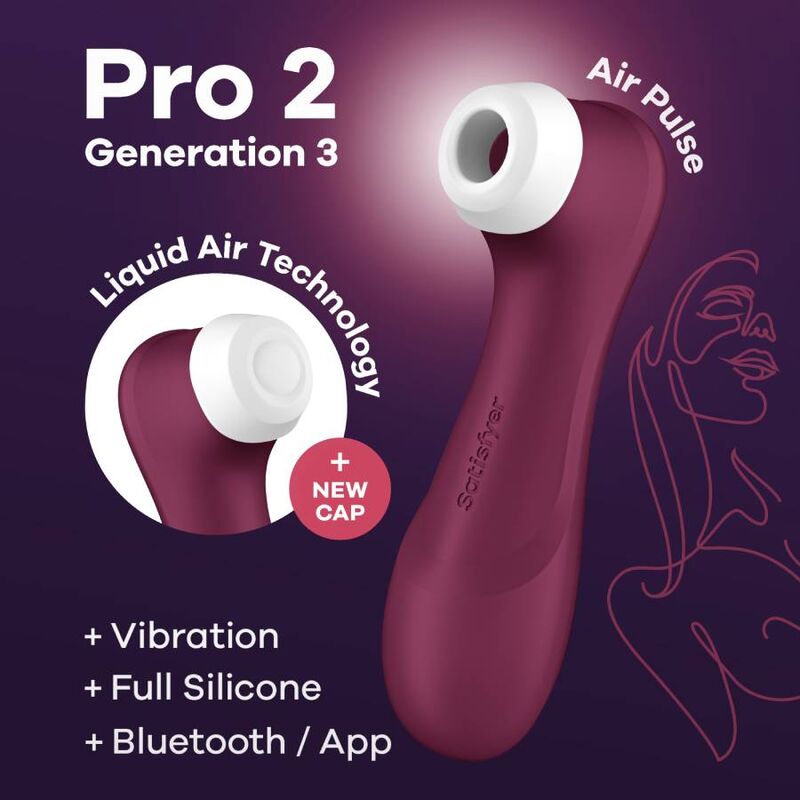 SATISFYER - PRO 2 GENERATIE 3 GRANAAT BLUETOOTH & APP