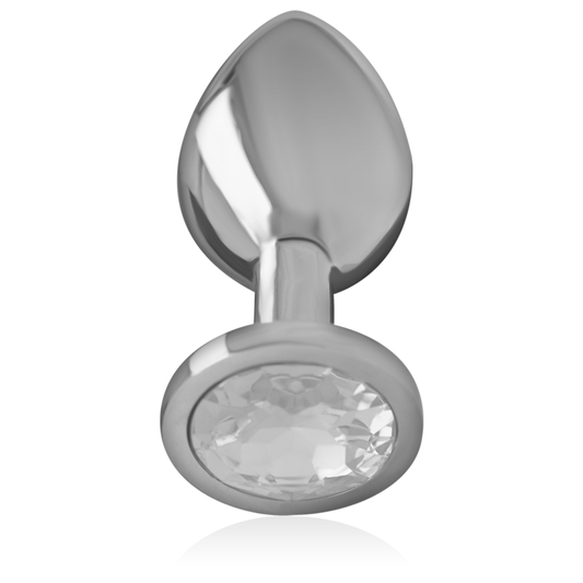 INTENS - ANALPLUG VAN ALUMINIUM MET ZILVEREN KRISTAL MAAT M