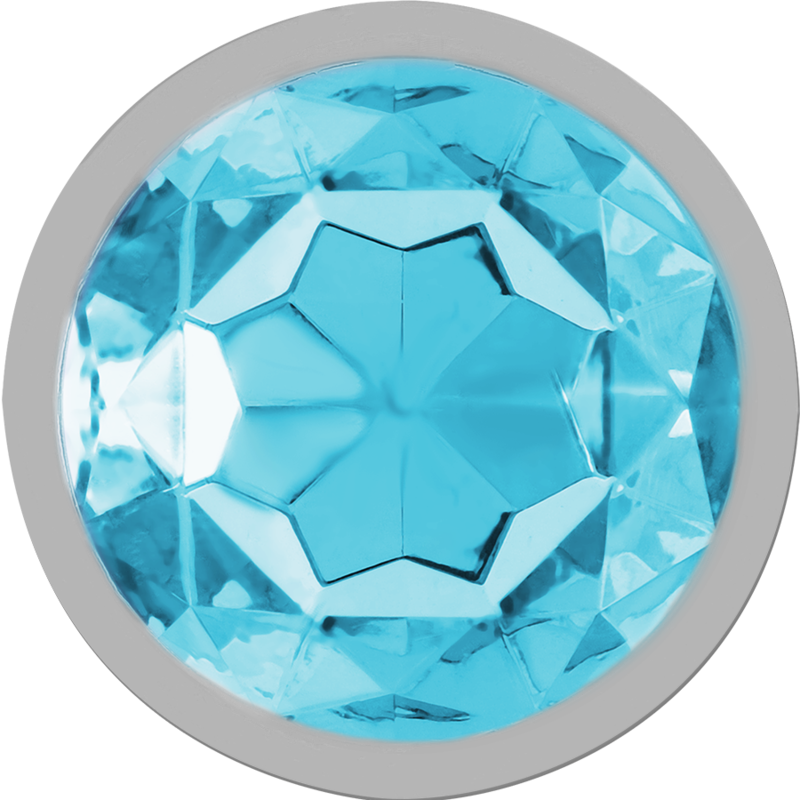 INTENSE - ALUMINIUM METAL ANALE PLUG MET BLAUWE KRISTAL MAAT S