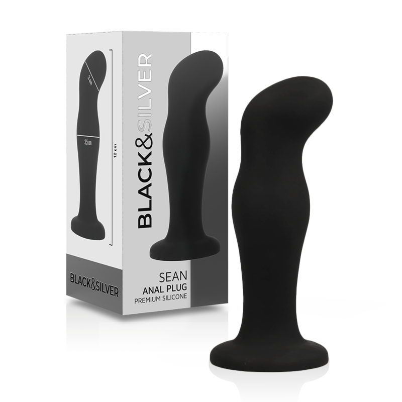 ZWART & ZILVER - SEAN PLUG ANAL PREMIUM SILICONE ZWART