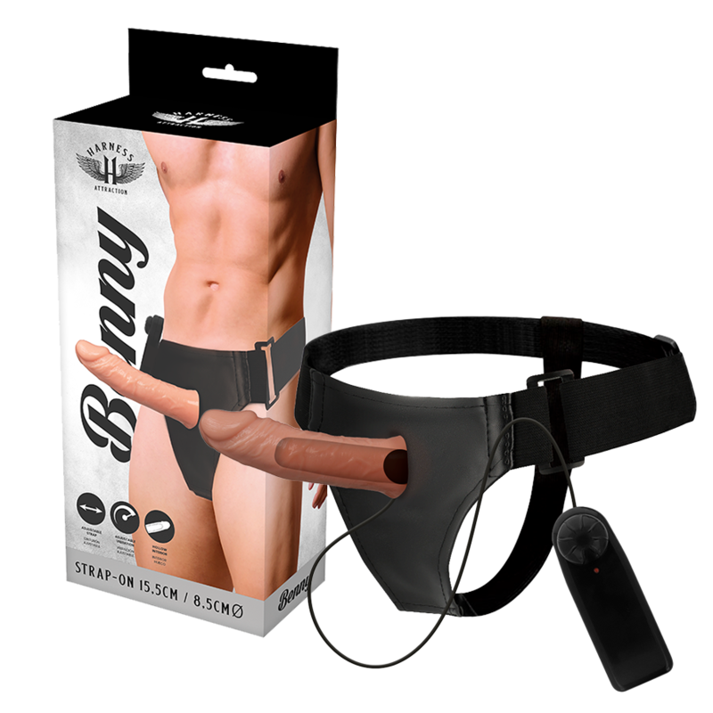 HARNESS ATTRACTION - RNES HOLLOW BENNY MET VIBRATOR 15 CM -O- 4.5 CM