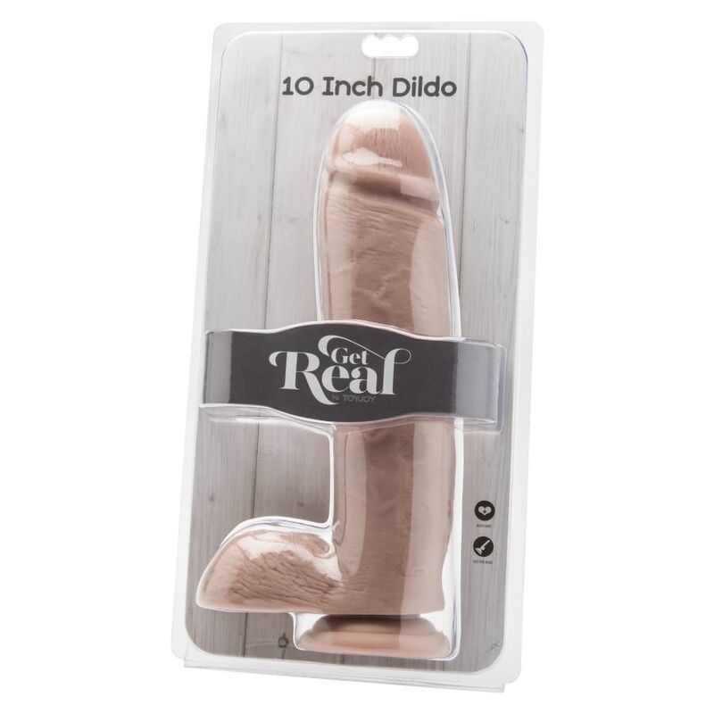 GET REAL - DILDO 25,5 CM MET BALLEN HUID