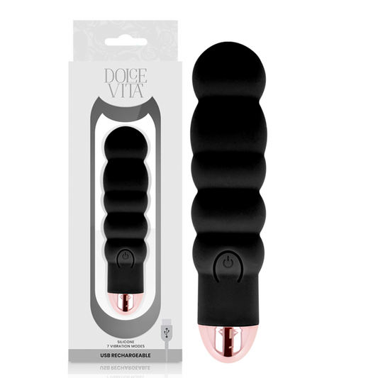 DOLCE VITA - OPLAADBARE VIBRATOR ZES ZWART 7 SNELHEDEN