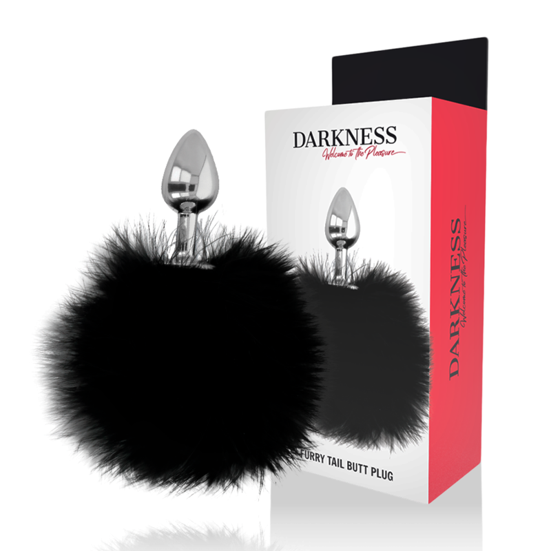 DARKNESS - EXTRA ANALE BUTTPLUG MET STAART ZWART 7 CM
