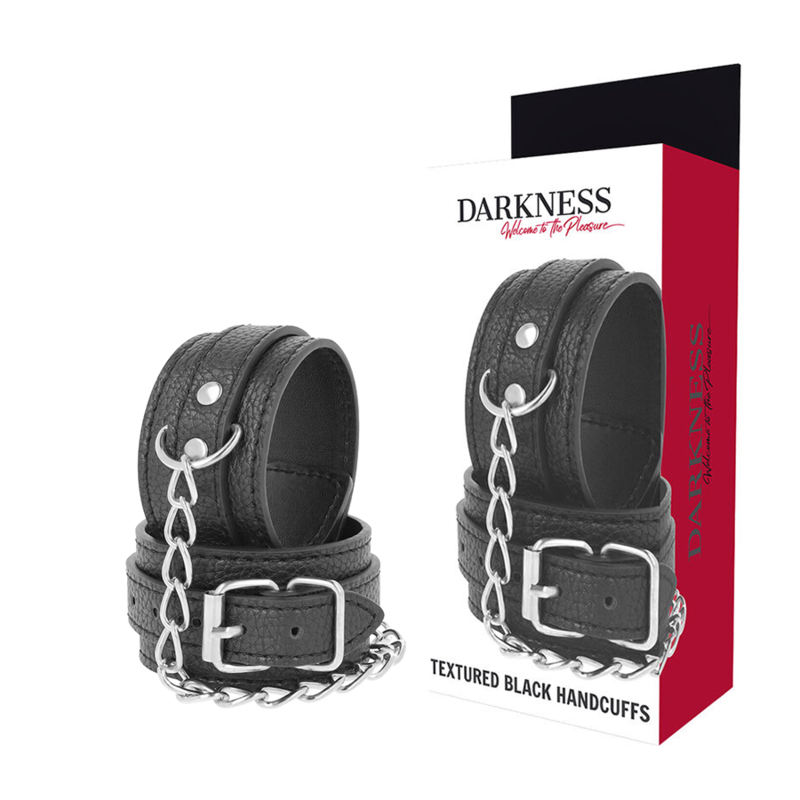 DARKNESS - ZWART GEGRAINEERDE LEREN HANDBOEIEN