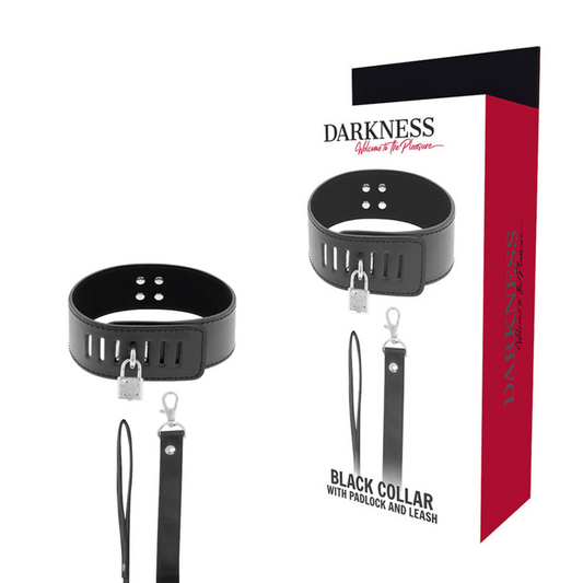DARKNESS - BDSM HALSBAND MET ZWART SLOT