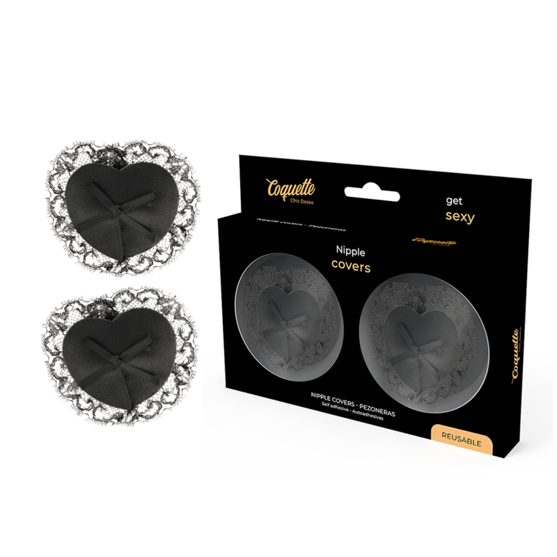 COQUETTE CHIC DESIRE - NIPPLE COVERS LACE ZWART