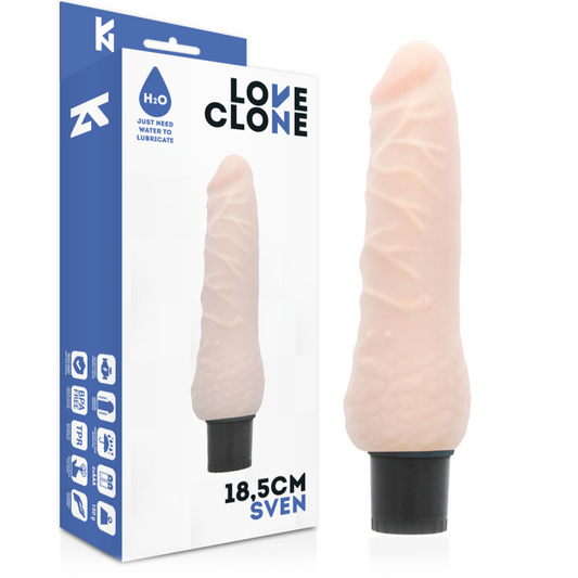 LOVECLONE - SVEN ZELFSMERENDE VIBRATOR 18,5 CM -O- 3,3 CM