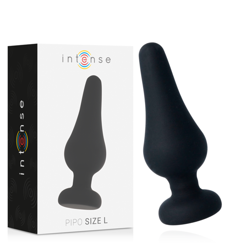 INTENSE - BUTTPLUG PIPO L ZWART SILICONE 13 CM