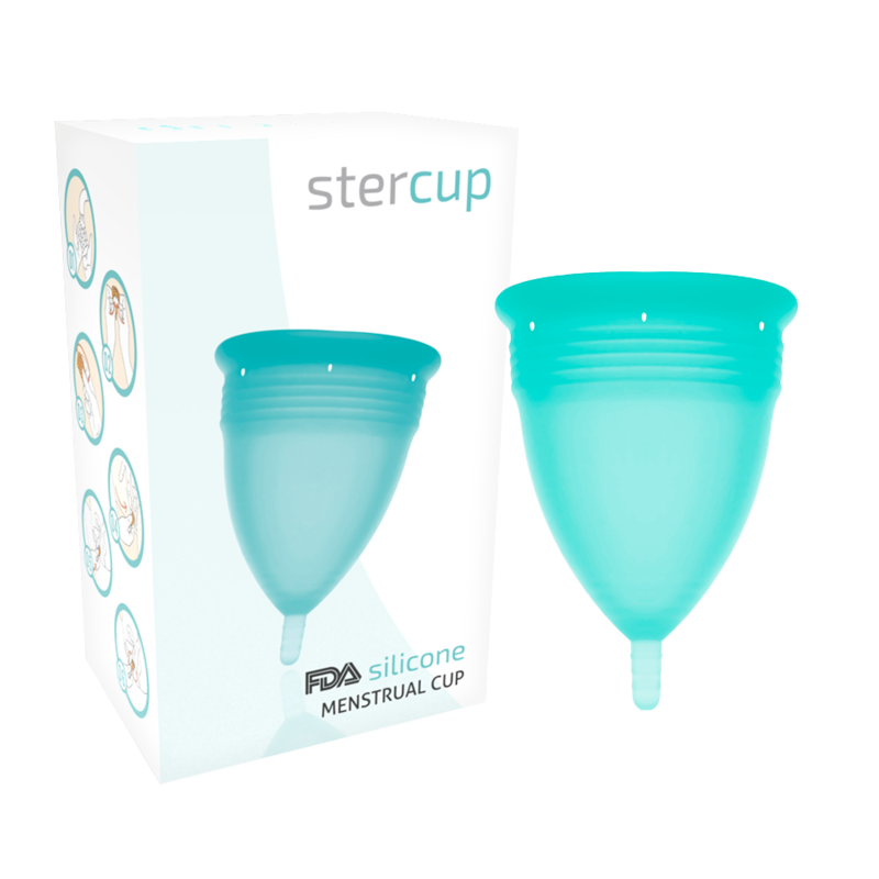 STERCUP - FDA SILICONEN MENSTRUATIECUP AQUAMARIJN - MAAT L