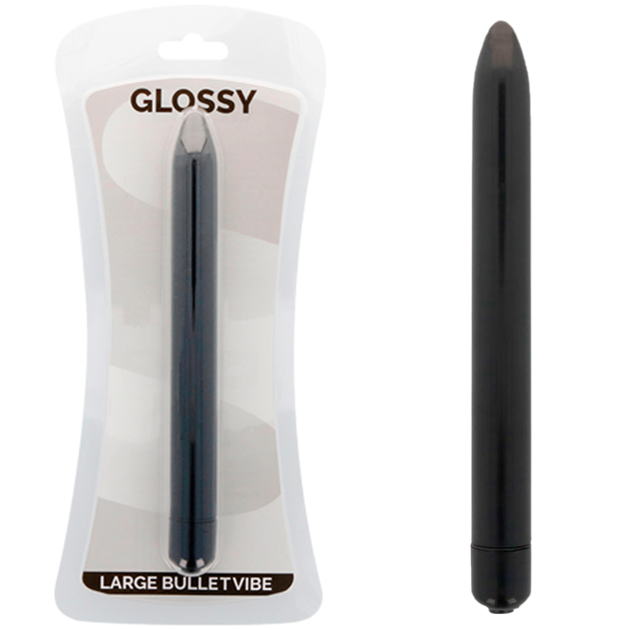 GLOSSY - SLANKE VIBRATOR ZWART