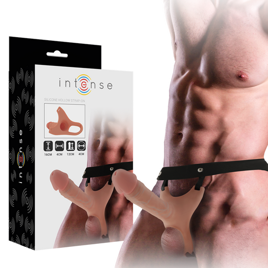 INTENSE - HOLLOW HARNESS MET SILICONEN DILDO 16 X 3,5 CM