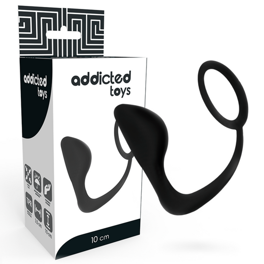 ADDICTED TOYS - BUTTPLUG MET ZWARTE PENISRING