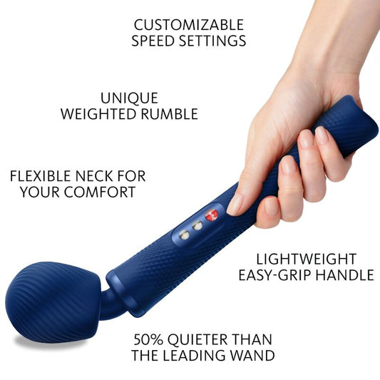 FUN FACTORY - VIM WAND RUMBLE OPLAADBARE SILICONEN VIBRATOR MIDDERNACHTBLAUW