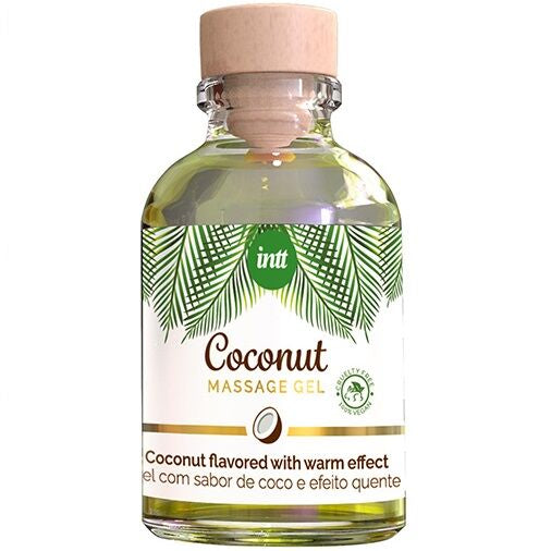 INTT - VEGAN MASSAGEGEL MET KOKOSNOOTSMAAK EN VERWARMEND EFFECT