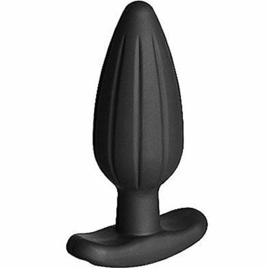 ELECTRASTIM - SILICONEN ZWARTE SCHOMMEL BUTT PLUG GROOT