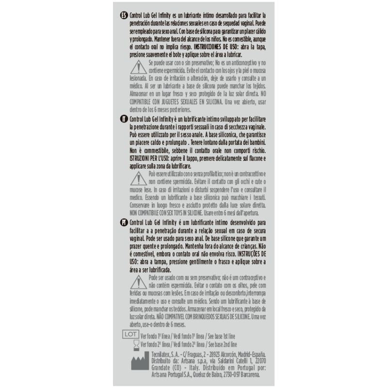 CONTROL - INFINITY SILICONEN GLIJMIDDEL 75 ML