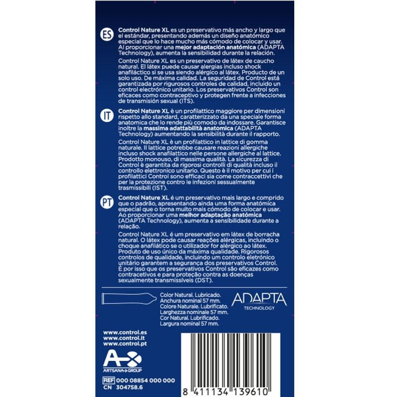 CONTROL - ADAPTA NATURE XL CONDOMS 12 STUKS