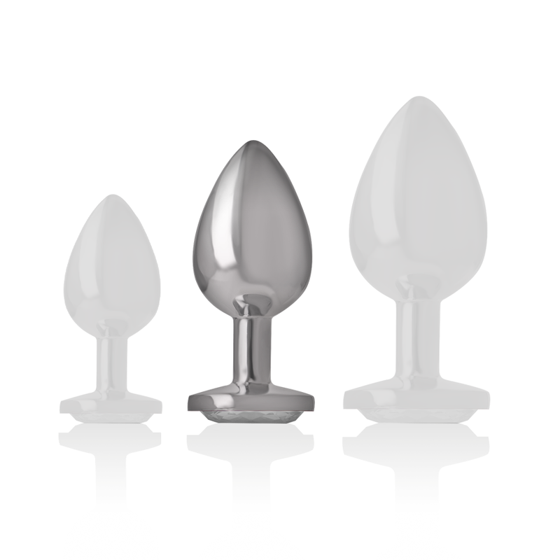 INTENSE - ALUMINIUM METALEN ANALE PLUG WIT HART MAAT M
