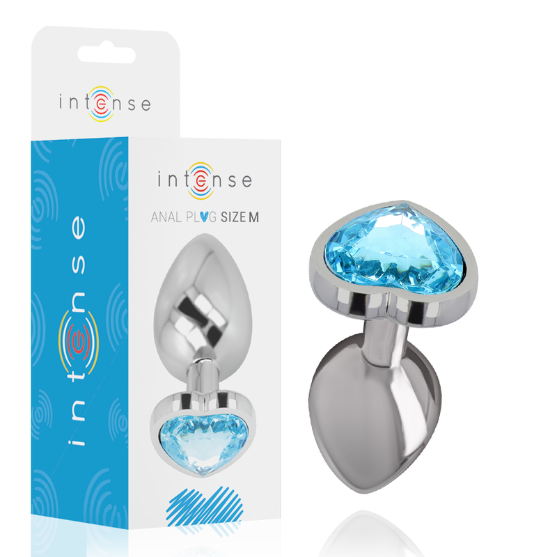 INTENSE - ANALPLUG VAN ALUMINIUM METAAL BLAUW HART MAAT M