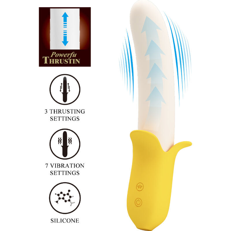 PRETTY LOVE - BANANA GEEK SUPER POWER 7 TRILLINGEN OMHOOG & OMLAAG SILICONE ZWART