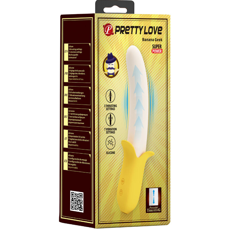 PRETTY LOVE - BANANA GEEK SUPER POWER 7 TRILLINGEN OMHOOG & OMLAAG SILICONE ZWART