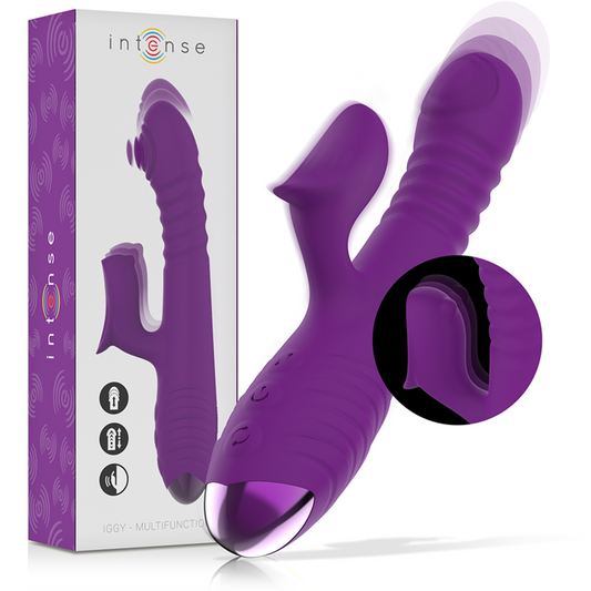 INTENSE - IGGY MULTIFUNCTIONELE OPLAADBARE VIBRATOR OP & NEER MET CLITORALE STIMULATOR PAARS