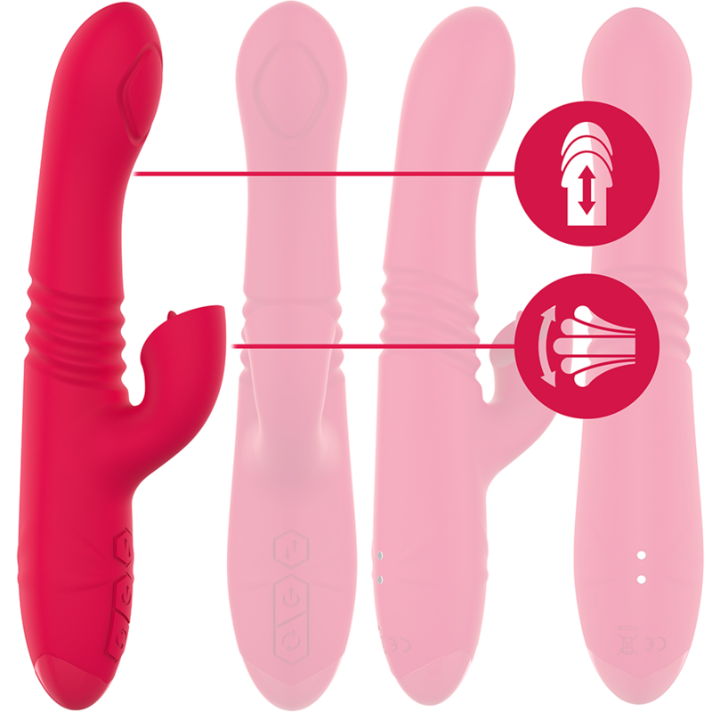 INTENSE - DUA MULTIFUNCTIONELE OPLAADBARE OP- EN NEERGAANDE VIBRATOR MET RODE TONG