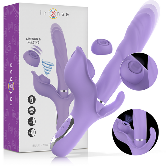 INTENSE - BILLIE MULTIFUNCTIONELE OPLAADBARE ZUIGVIBRATOR MET PAARSE DRUKKNOP