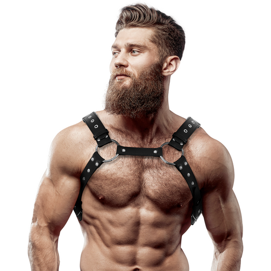 FETISJ SUBMISSIEVE HOUDING - HEREN ECO-LEDEREN BORSTHARNAS MET STUDS