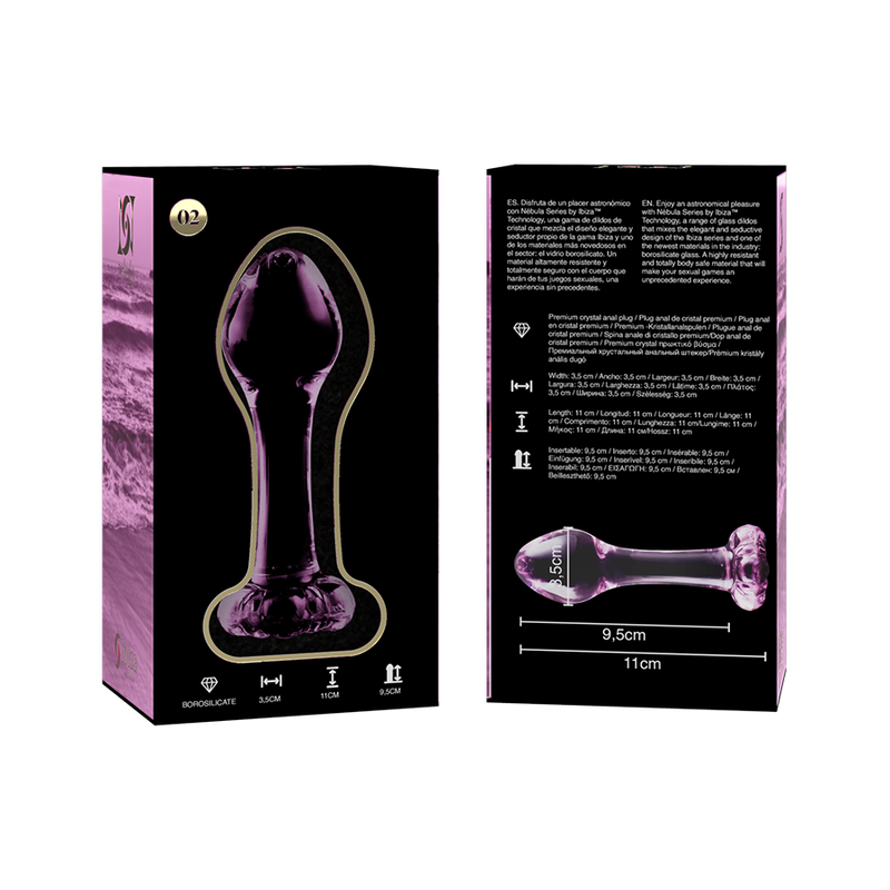 NEBULA SERIE VAN IBIZA - MODEL 2 PLUG ROZE KRISTAL 11 CM -O- 3.5 CM
