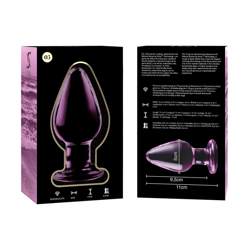 NEBULA SERIE VAN IBIZA - MODEL 3 STEKKER ROZE KRISTAL 11 CM -O- 5 CM