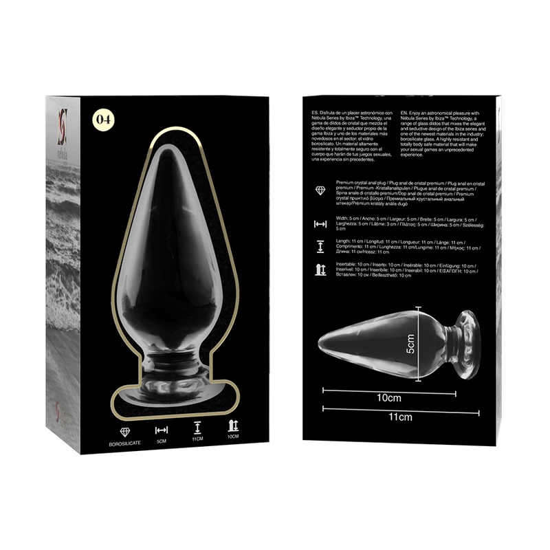 NEBULA SERIE DOOR IBIZA - MODEL 4 PLUG KRISTAL TRANSPARANT 11 CM -O- 5 CM