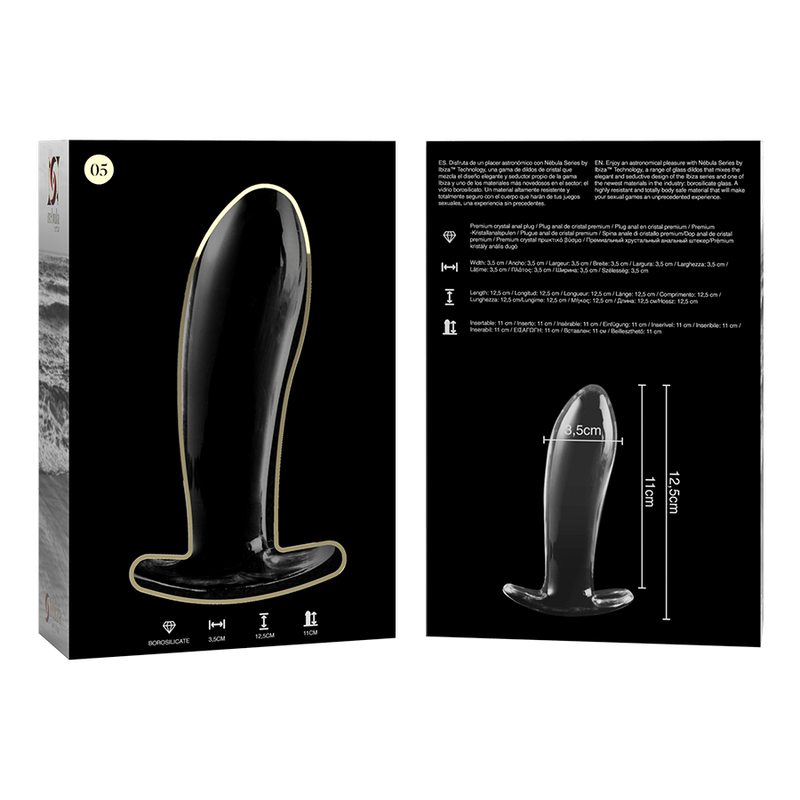 NEBULA SERIE VAN IBIZA - MODEL 5 STEKKER TRANSPARANT KRISTAL 12.5 CM -O- 3.5 CM
