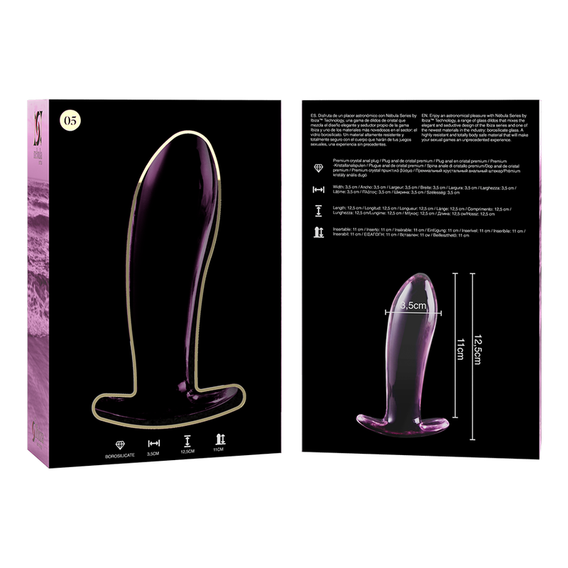 NEBULA SERIE VAN IBIZA - MODEL 5 ROZE KRISTALLEN STEKKER 12.5 CM -Ø- 3.5 CM
