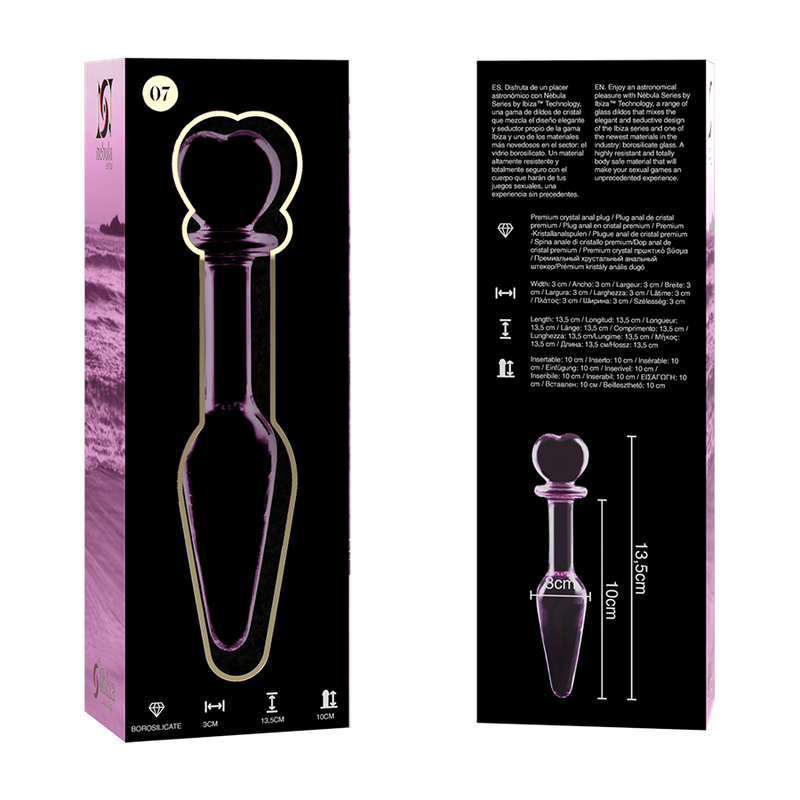 NEBULA SERIE DOOR IBIZA - MODEL 7 PLUG ROZE KRISTAL 13,5 CM -O- 3 CM