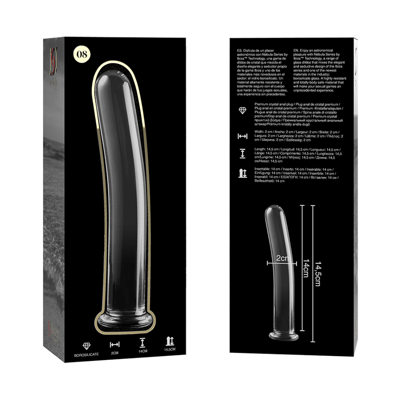 NEBULA SERIE VAN IBIZA - MODEL 8 DILDO KRISTAL HELDER 14.5 CM -Ø- 2 CM