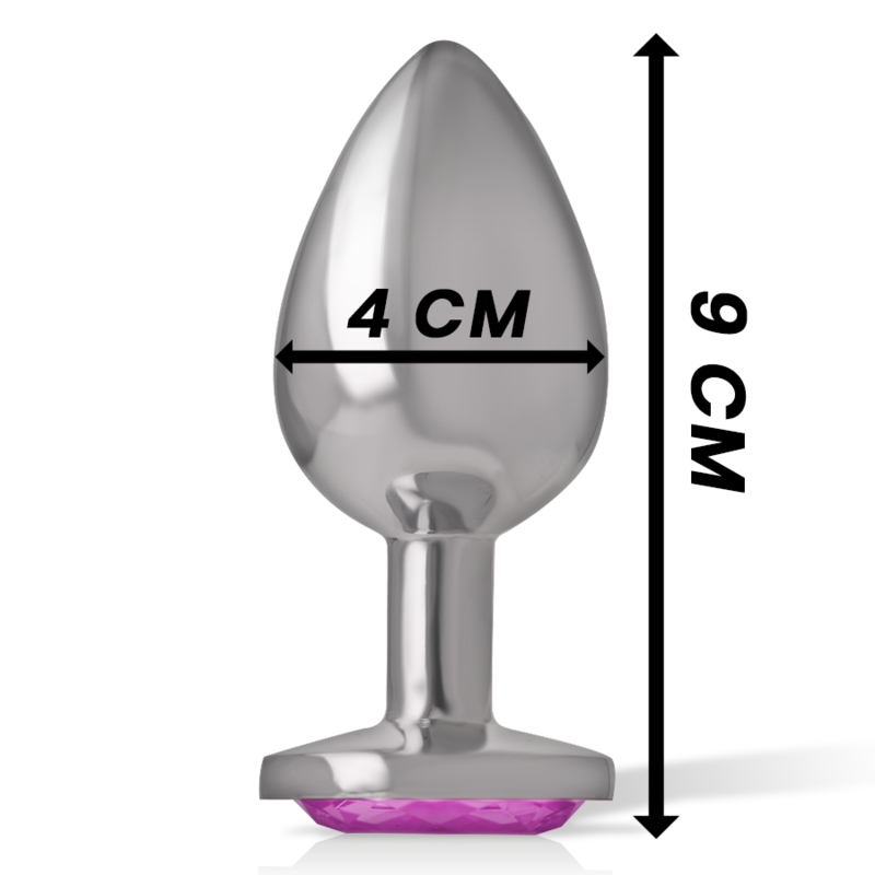 INTENSE - ALUMINIUM METAL ANALE PLUG MET ROZE KRISTAL MAAT L